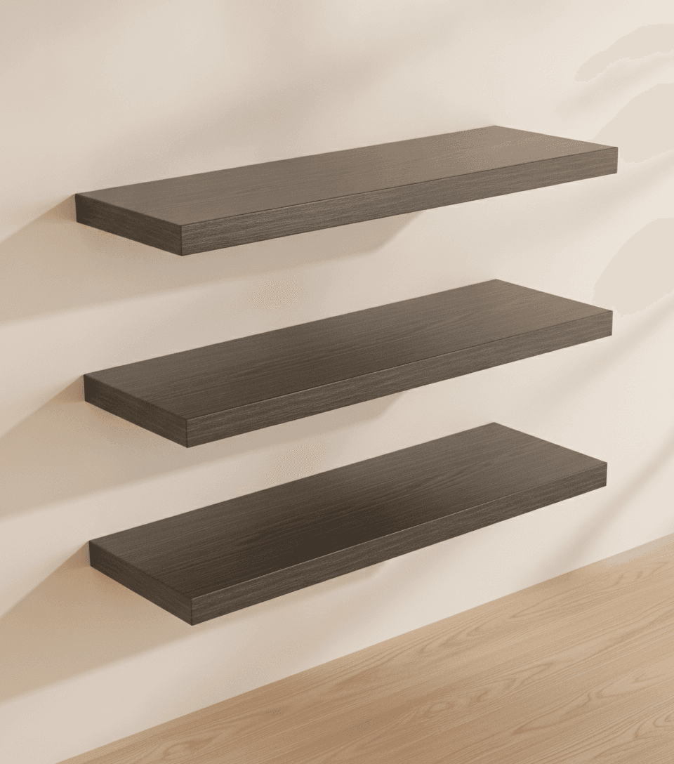 BAYKA Floating Shelves for Wall, Rustic Wood Set of 3 (15.7in) – image 2