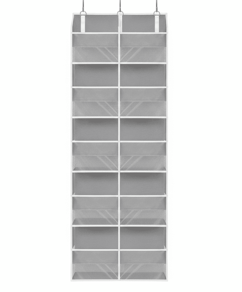 Over The Door Organizer 5-Tier 20-Pocket, Light Grey – image 1