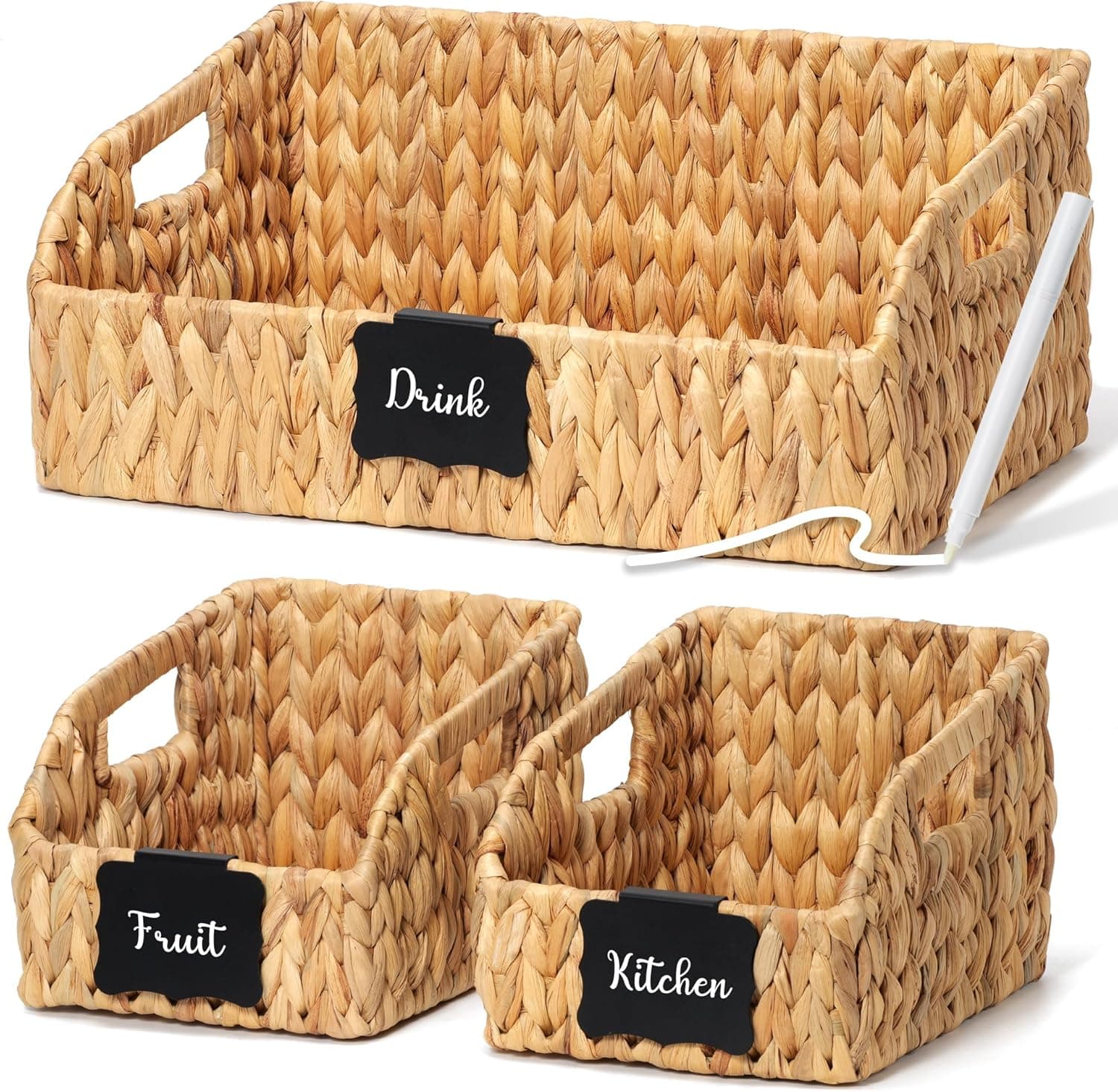 Woven Wicker Storage Baskets – image 1
