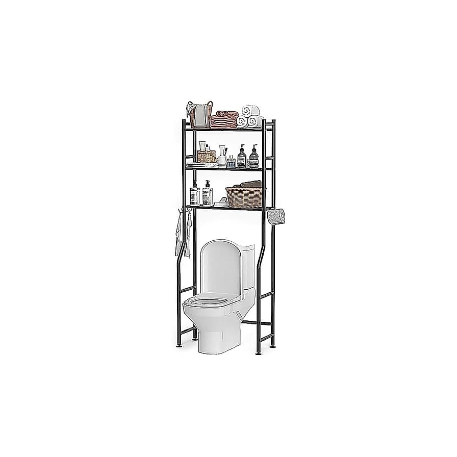 GloTika 3-Tier Over Toilet Storage with Anti-Tilt Safety System β image 1