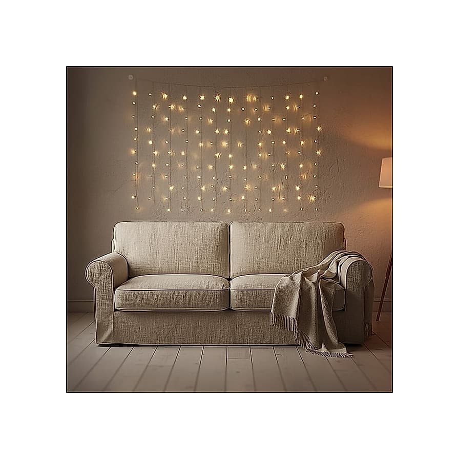 suddus 200 LED Warm White Curtain Fairy Lights – image 1