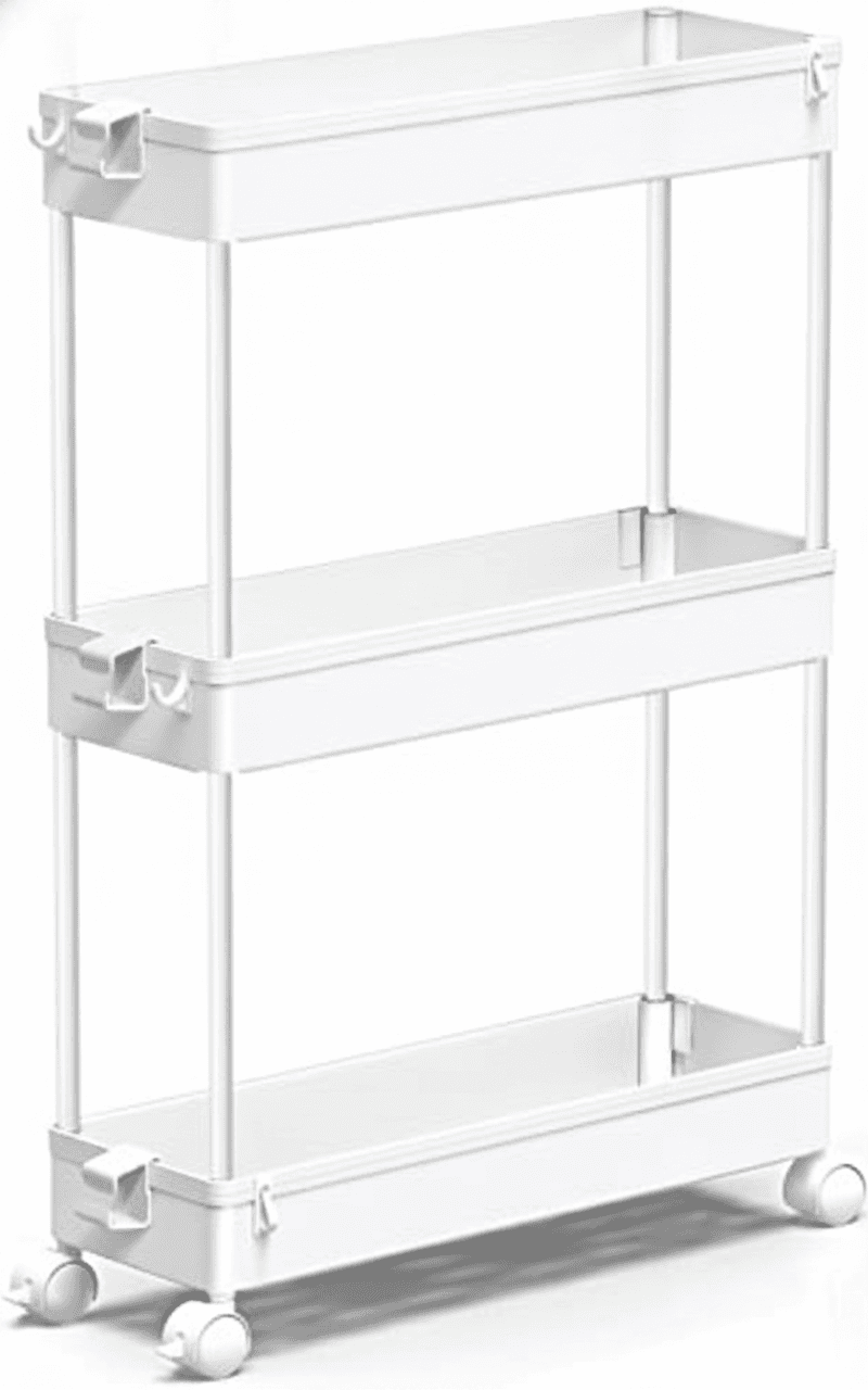 SPACEKEEPER Slim Rolling Storage Cart, 3 Tier – image 1