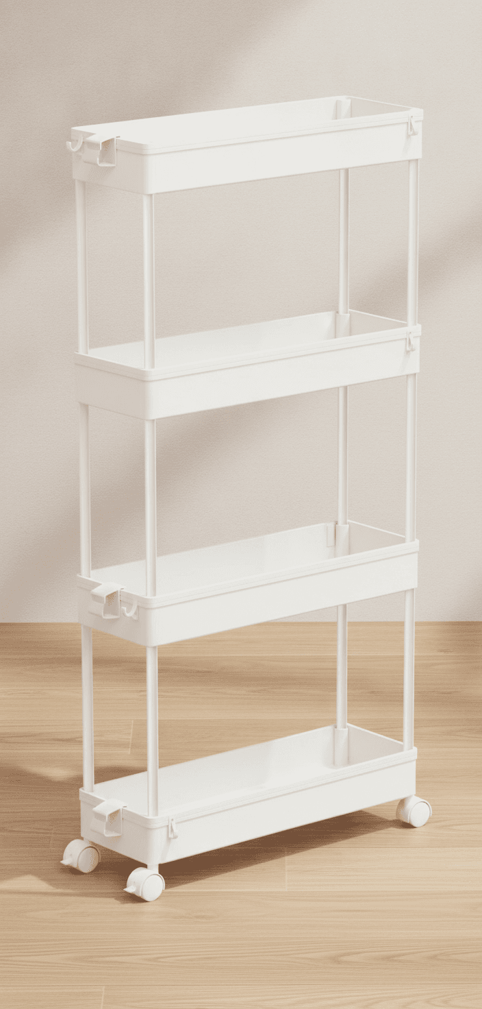 SPACEKEEPER Slim Rolling Storage Cart 4 Tier – image 2