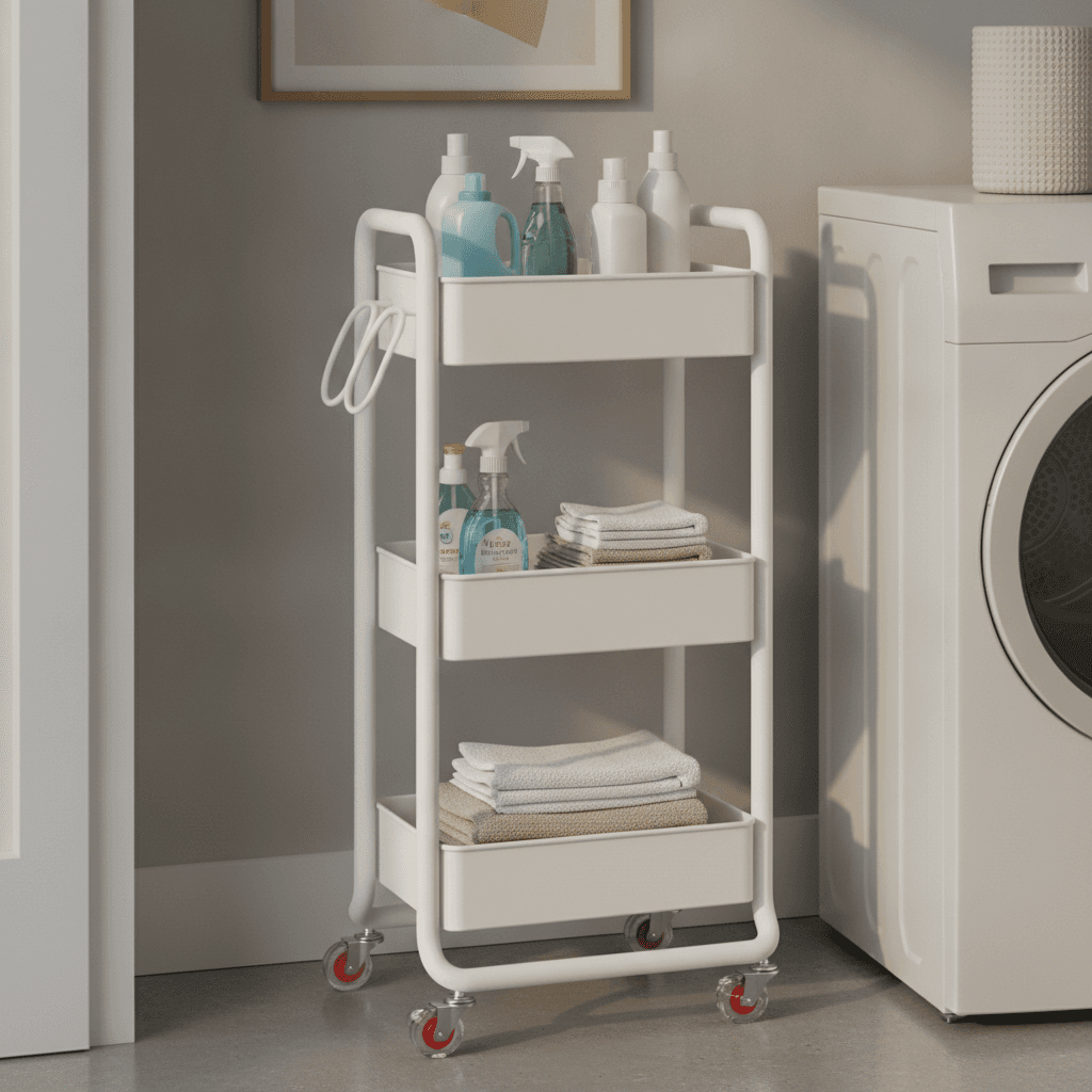 SPACEKEEPER Slim Rolling Storage Cart 4 Tier – image 4