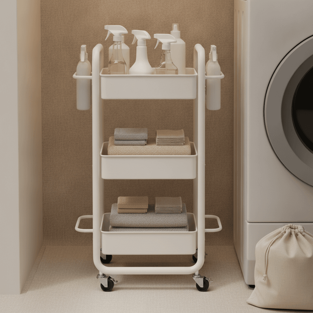 SPACEKEEPER Slim Rolling Storage Cart 4 Tier – image 5