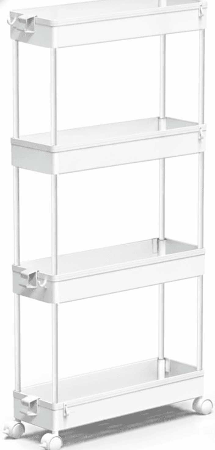 SPACEKEEPER Slim Rolling Storage Cart 4 Tier – image 1