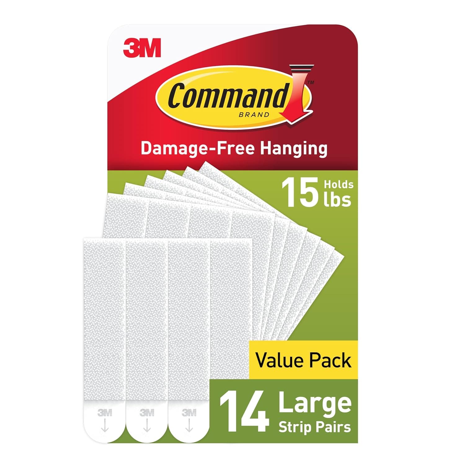 Command 15 lb Large Picture Hanging Strips, 14 Pairs (28 Strips) – image 1