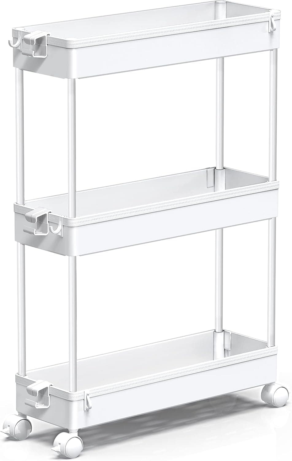 SPACEKEEPER Slim Rolling Storage Cart 3-Tier Narrow Bathroom Organizer – image 4
