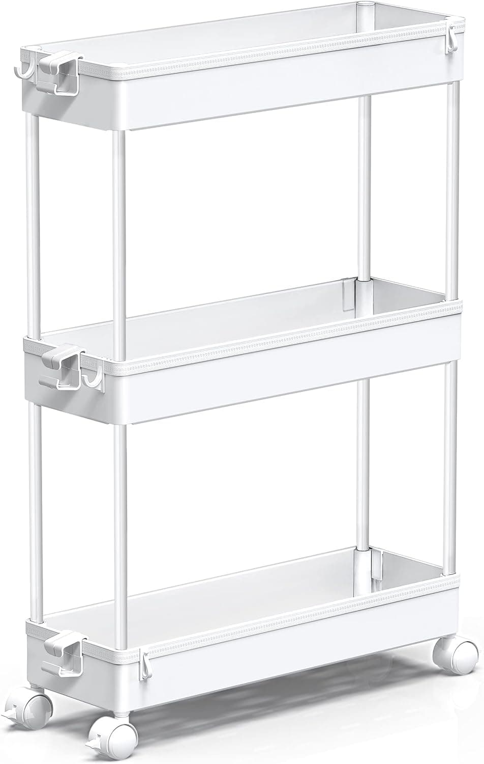 SPACEKEEPER Slim Rolling Storage Cart 3-Tier Narrow Bathroom Organizer – image 1