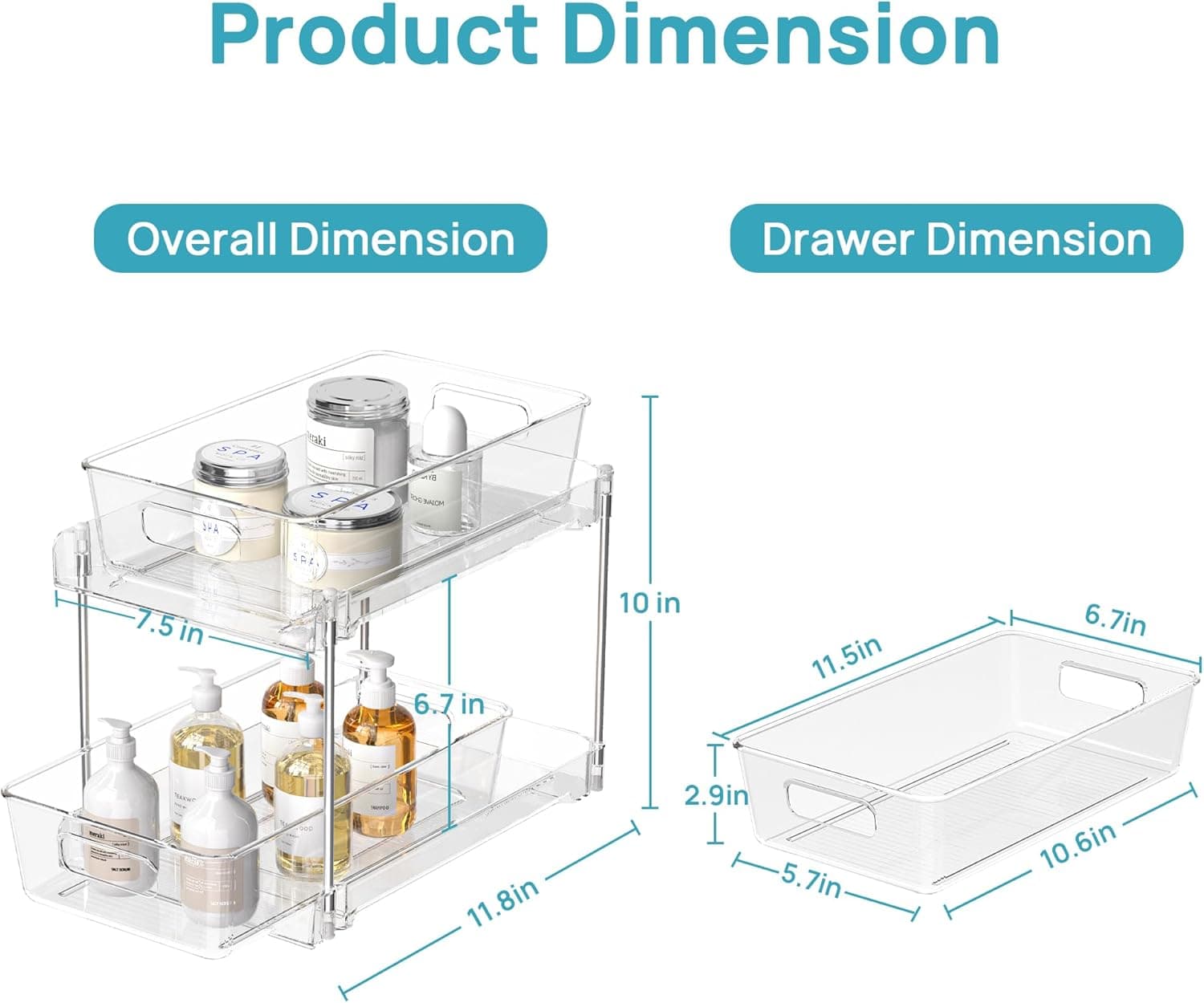 Vtopmart 4 Pack Pull Out Bathroom Under Sink Organizer – image 2
